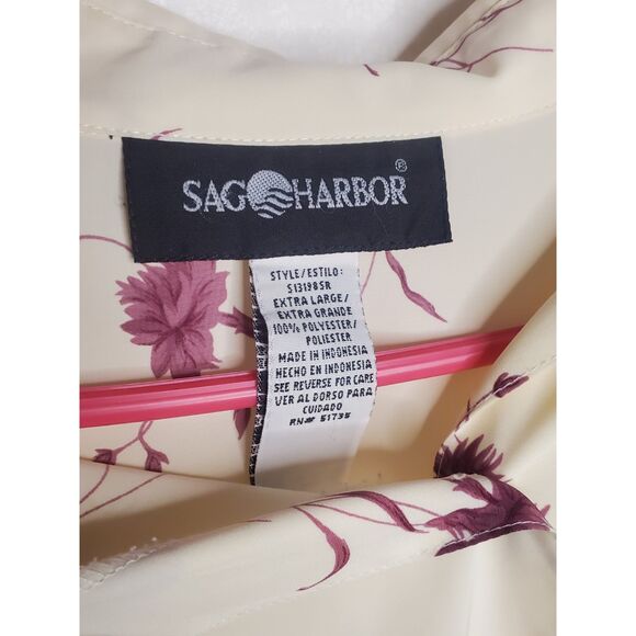 Sag Harbor Cream and Pink Poppy Blossoms XL Retro Y2K Button Down - Picture 3 of 4